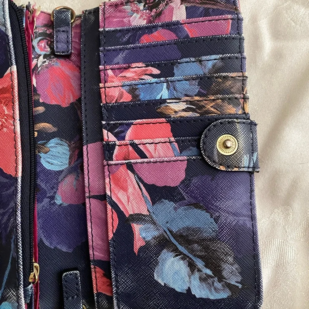 Trina Turk Floral Clutch - Black, Pink, and Blue